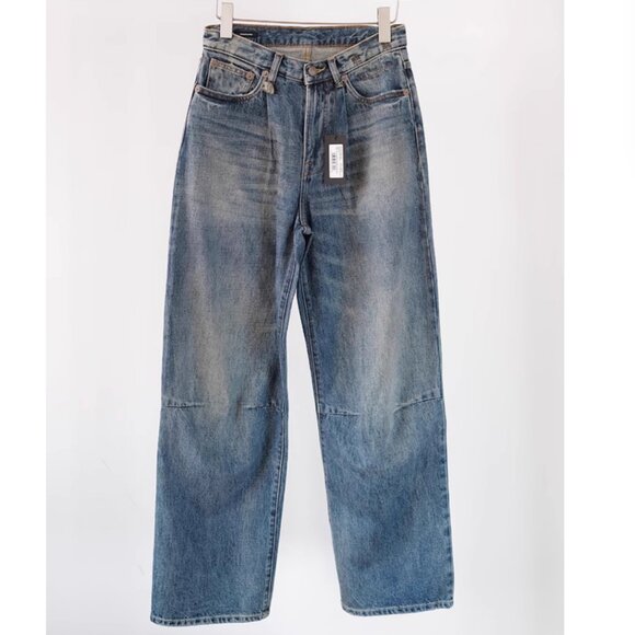 NWT R13 Wayne Wide Leg Jeans Denim Dawson Blue Sz25/27 - Picture 6 of 13